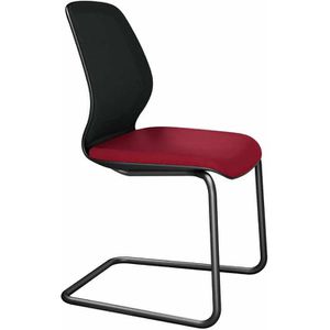sedus Besucherstuhl sedo, ap-830/003, Freischwinger, Stoff / Netz, rot / schwarz, 5 Stück