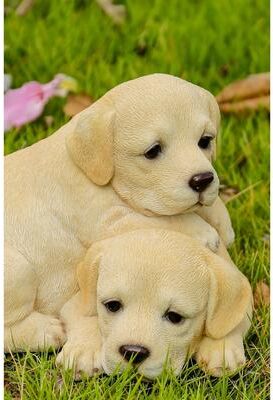 Hi-Line Gift Baby Labradors Playing - Ultra Realistic Garden Statue