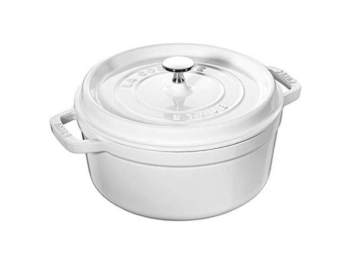 Staub 1102602 Cocotte 26 cm rund, Bräter aus Gusseisen, weiß