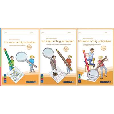 Mein Lupenschreibheft 1 bis 3 - Ich kann richtig schreiben - Ausgabe mit Artikelkennzeichnung (DaZ), Taschenbuch von Sternchenverlag GmbH,Katrin