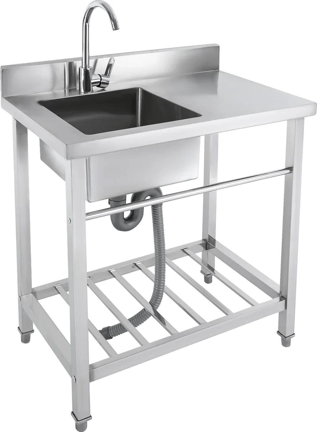 Waschbecken, Freistehendes Design, Edelstahlkonstruktion, Silber
