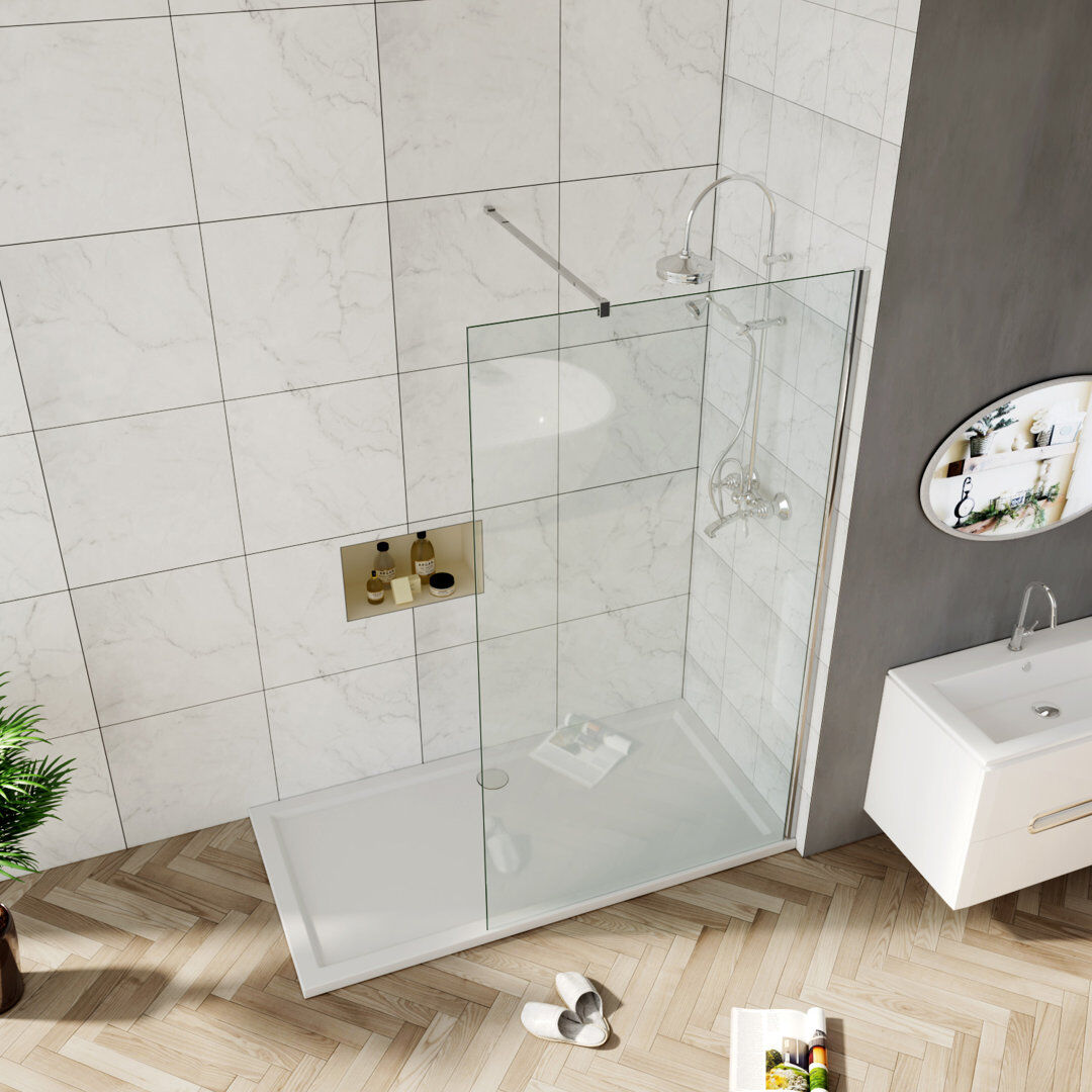 Belfry Bathroom Vasta Walk in Wet Room Shower Door Aluminum 1850mm H x 1000mm W x 1000mm D