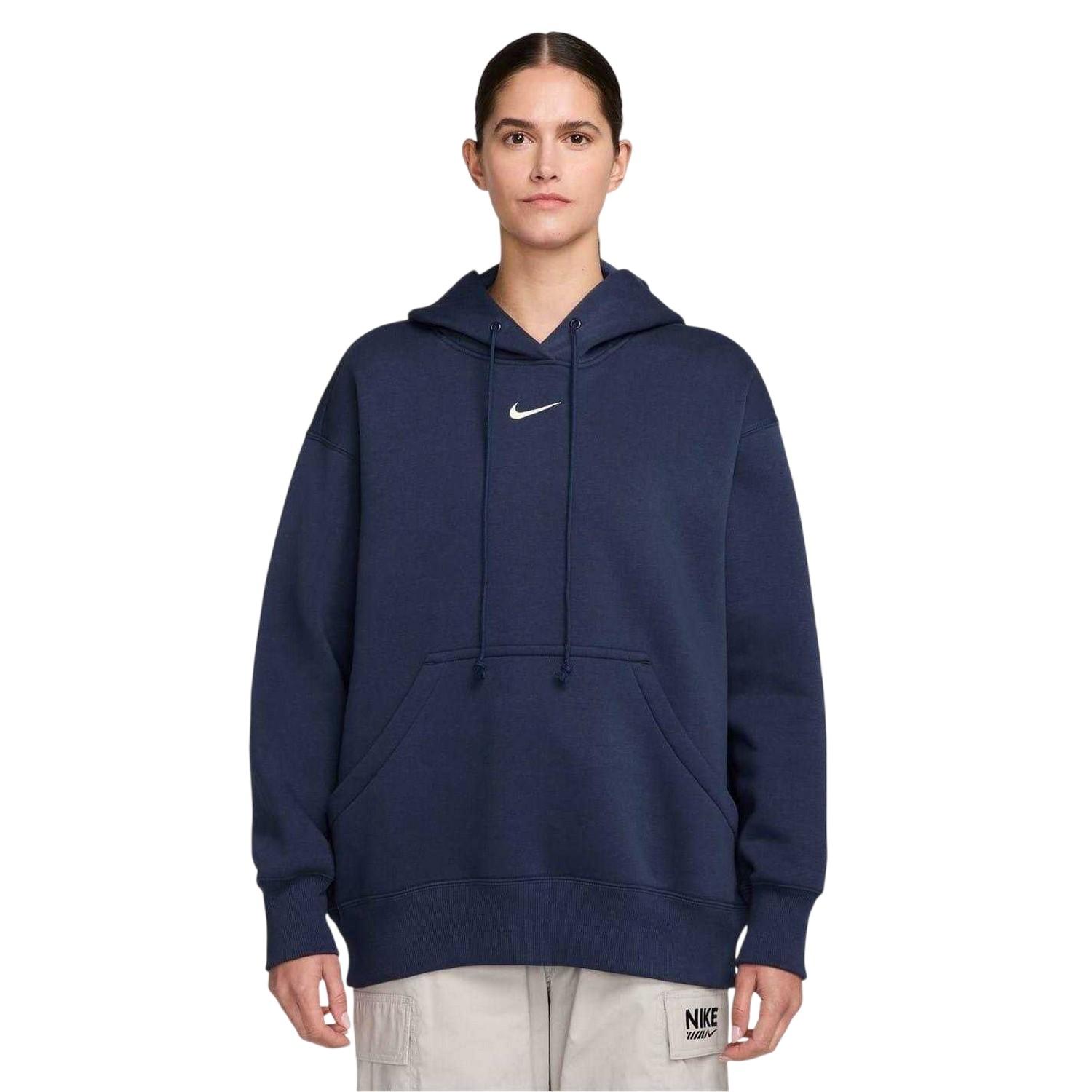 Nike - Kapuzenpullover für Damen, Zum Überziehen, Fleece, Übergroß (Mitternachtsblau)