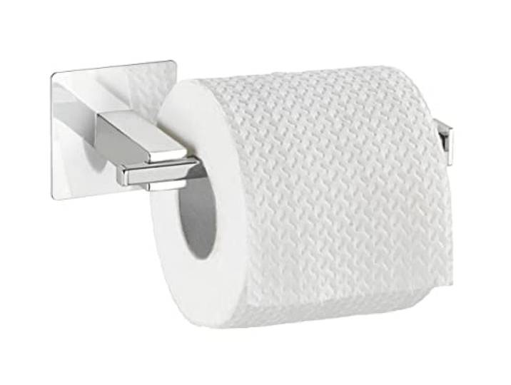 WENKO Turbo-Loc Toiletpapierhouder o. Deksel Quadro Roestvrij Staal Chroom