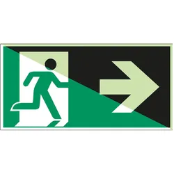 Brady, Sicherheitskennzeichnung, Notausgang (rechts) - ISO 7010