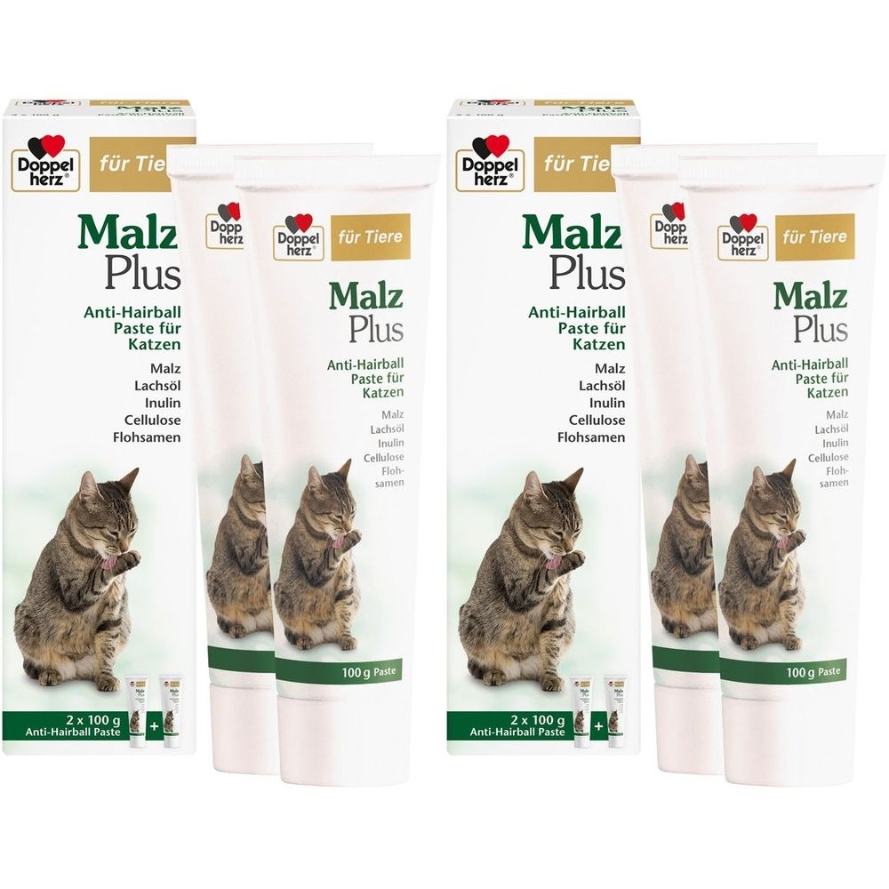 Doppelherz für Tiere Malz Plus Anti-Hairb.Pas.Kat. 2x 2x2x100 g Paste