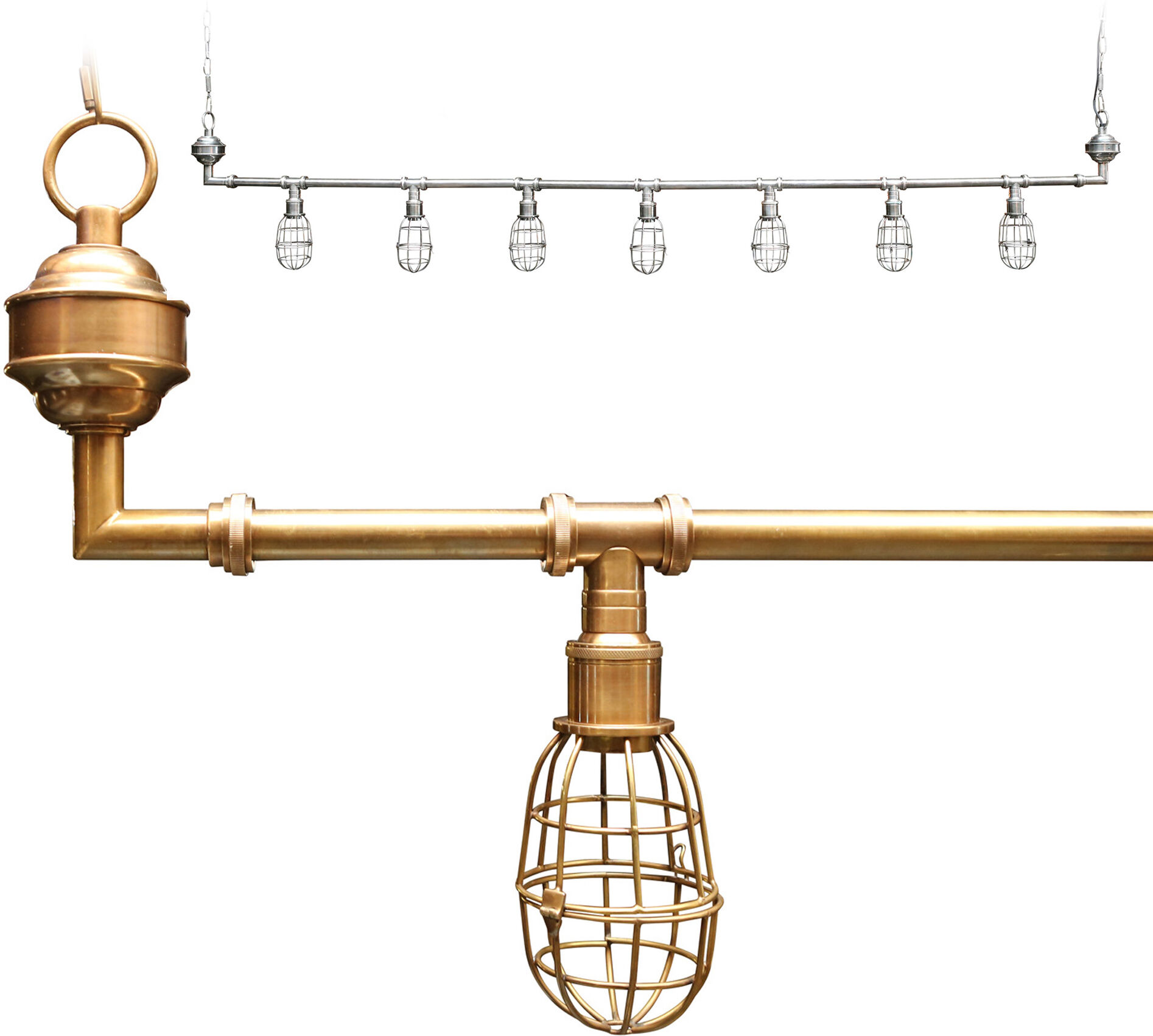 KS Verlichting Hanglamp Sandford 7-l brass