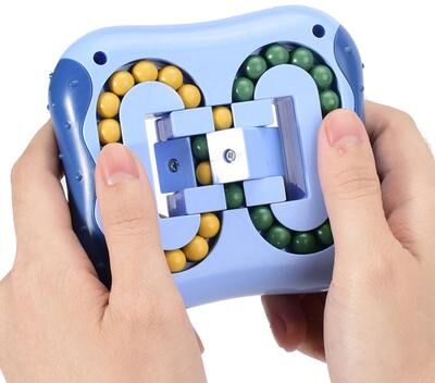Multisell Products Hub Rotating Magic Bean Fingertip Toy Montessori Educational Puzzle For Kids And Adults cyan Color