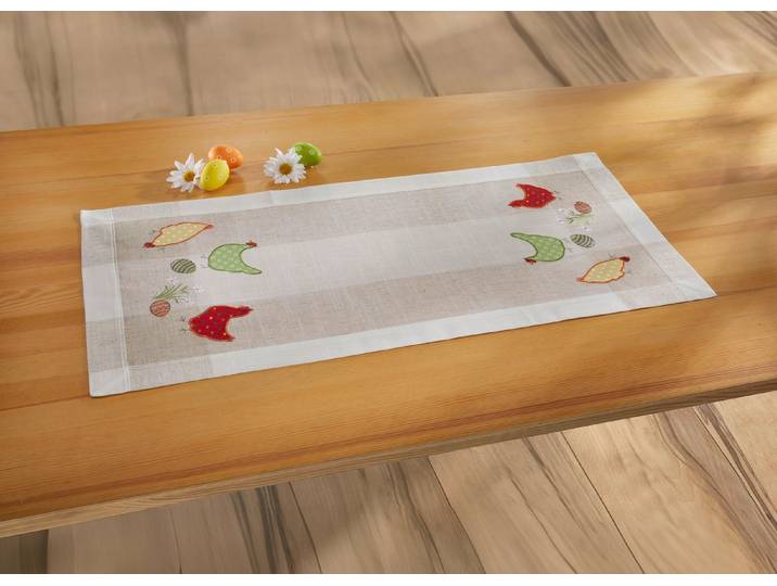 Tisch- und Raumdekoration mit aufwendigen Applikationen, Sekt-Bunt, Größe 103 (Läufer, 40/110 cm)