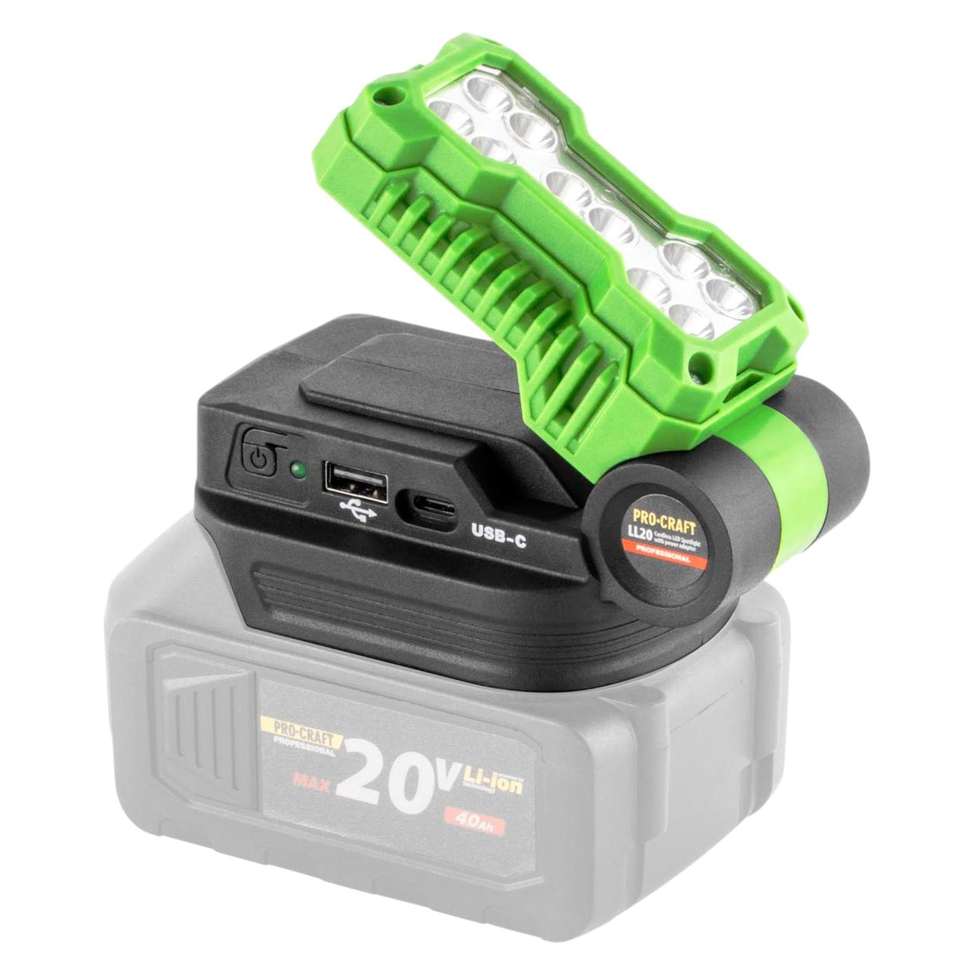 Procraft LL20bb Akku LED Strahler 20 V 500 lm + 1x Akku 2,0 Ah + Ladegerät (500 lm) (LL20bb)
