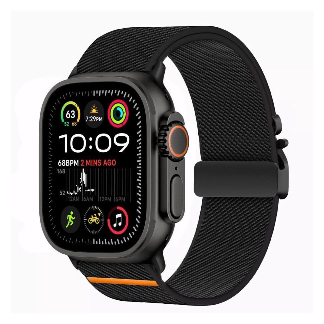 4Kom Nylon Clasp for Apple Watch 44 / 45 / 46 / 49 mm - Black (Nylon) (27687-0)
