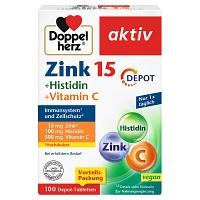 DOPPELHERZ Zink 15 mg+Histidin+Vit.C Depot aktiv 100 St