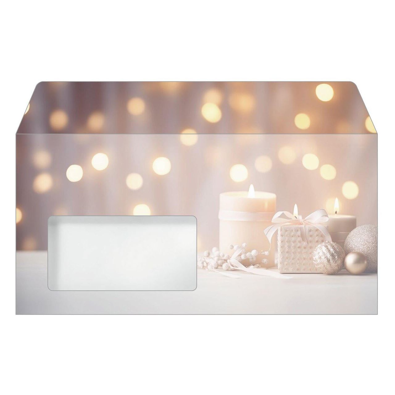 SIGEL Weihnachtsbriefumschläge Golden Glow DIN lang mit Fenster, 50 St.
