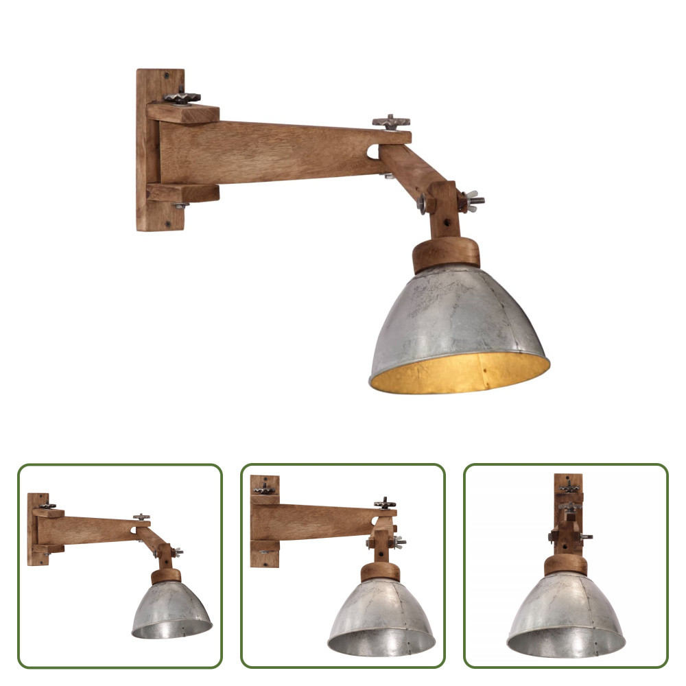 The Living Store Wandlamp, 25W, Vintage stijl, Zilverkleurig, E27 fitting