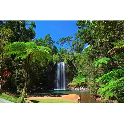 Fototapete PAPERMOON "TASMANIEN LAGUNE MIT WASSERFALL", bunt, B:2,5m L:1,86m, Vlies, Tapeten