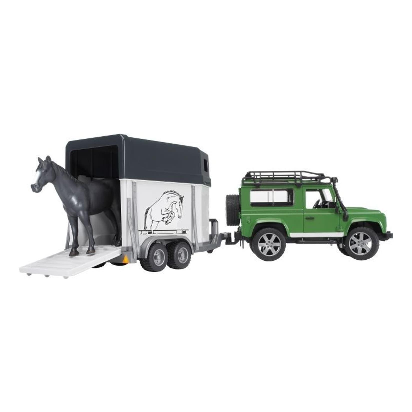 Bruder bruder 02592 Land Rover Defender Station Wagon mit Pferdeanhänger und Pferd