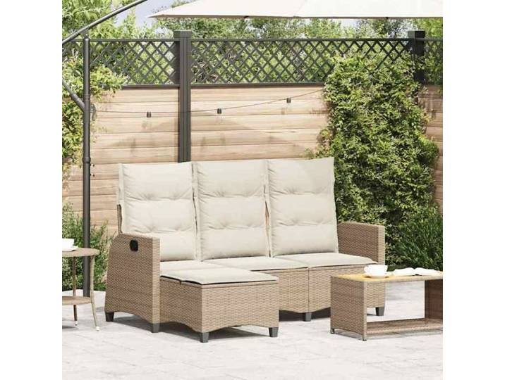 Canapé de jardin inclinable coussins forme de L beige polyrotin canapé d'extérieur canapé de jardin inclinable 4108242