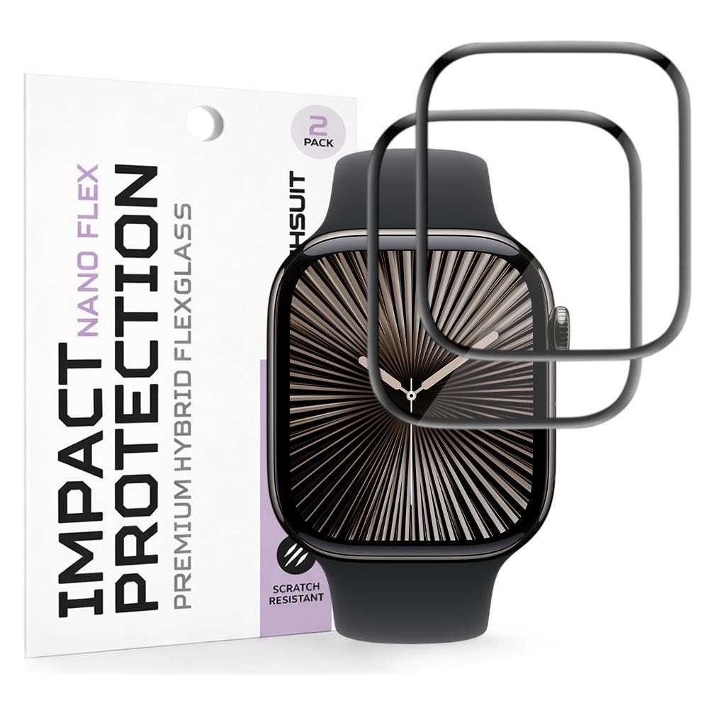 Techsuit - Nano Flex (2 pack) - Apple Watch 10 42mm / 11 42mm - Black (66919922)