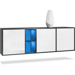 SIDEBOARD Cuba Türen in Weiß Hochglanz