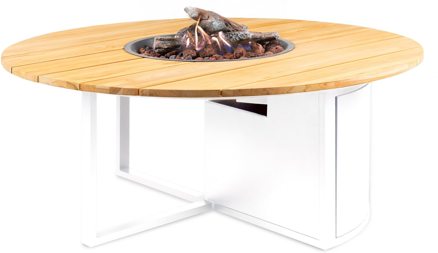 Cosi - Cosiloft 120 White and Teak Round Fire Pit