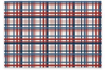FirstDawn Patriotic Plaid 4-Pack Poly-Cotton Blend Placemats Manufactured in The USA Machine Washable Dryer Safe