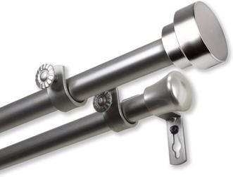 InStyleDesign Bowler Premium Steel Adjustable Double Curtain Rod
