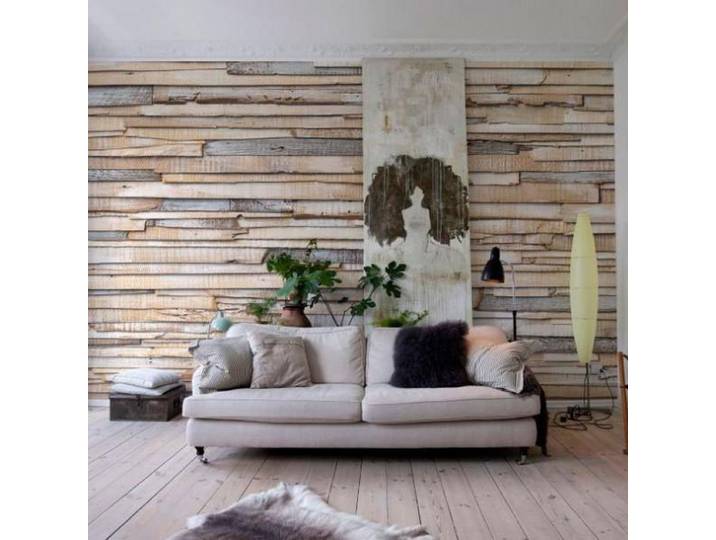 Fotobehang Whitewashed Wood