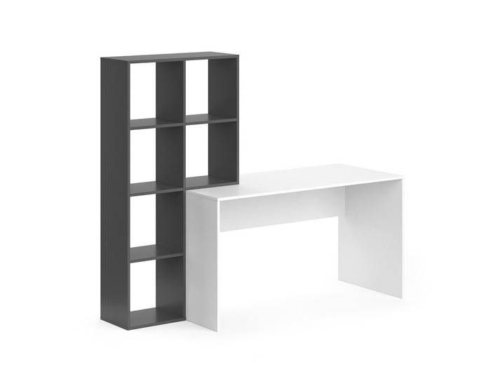 Vicco Schreibtisch Mara Weiß/Anthrazit 166.8 x 59 cm, Weiß, Anthrazit, Rechteckig, 166.8x143x59 cm, Büromöbel, Schreibtische, Schreibtische