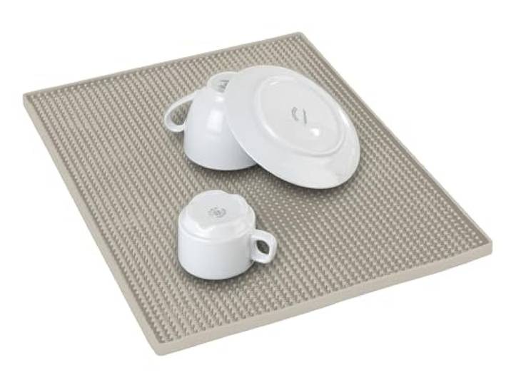 WENKO Abtropfmatte Mod. Maxi rutschfeste Spülmatte Trocknungsmatte Antirutschmatte Küche Geschirrablage Abtropfunterlage 40 x 1 x 30 cm Kunststoff Beige