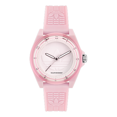 Solaruhr ADIDAS ORIGINALS "PROJECT FOUR SOLAR", rosa (rosa, weiß), Armbanduhren, Damen, rosa, Quarzuhr, Armbanduhr, Herrenuhr, Damenuhr, Resinarmband