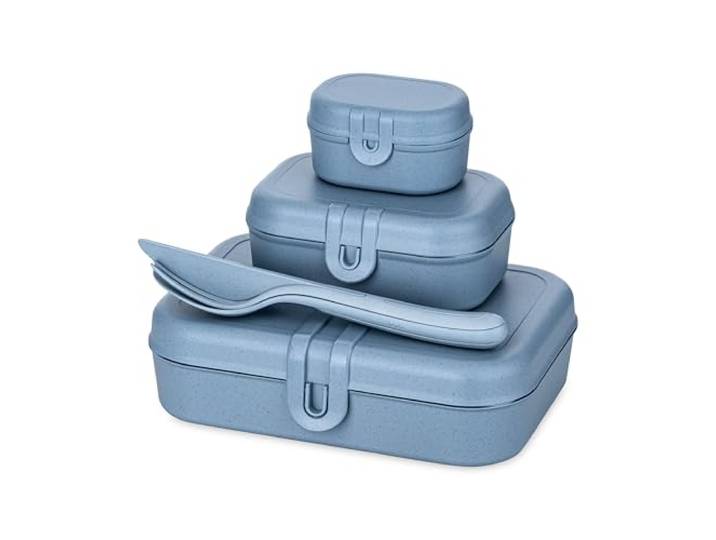Koziol PASCAL READY Lunchbox-Set mit Besteck, 4-teilig