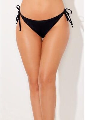 Plus Size Women's Essential String Bikini Bottom by Swimsuits For All in Black (Size 20)