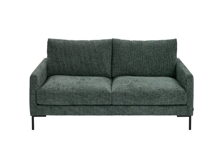 Hom`in 2,5-Sitzer, Dunkelgrün, Metall, Füllung: Schaumstoff, Polyethersulfon (Pes), 176x78x90 cm, Wohnzimmer, Sofas & Couches, Sofas, 2-Sitzer Sofas