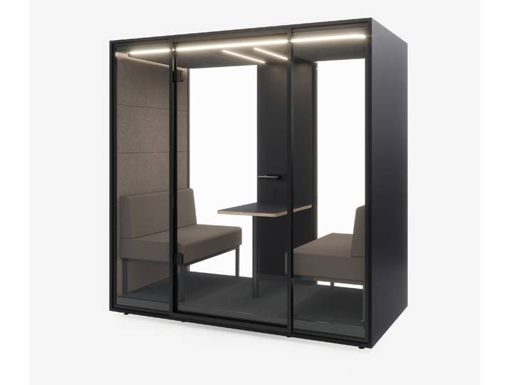 Meetingbox Quattro Anthrazit Anthrazit Kaffee Kaffee Glas Schwarz