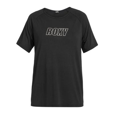 Trainingsshirt ROXY "Everyday Flow", Damen, Gr. XS, schwarz, 65% Polyester, 35% Viskose, Tops
