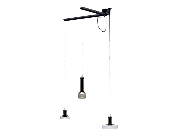 ARTEMIDE lampe à suspension STABLIGHT (diffuseur marron, structure noire - Verre soufflé, aluminium)