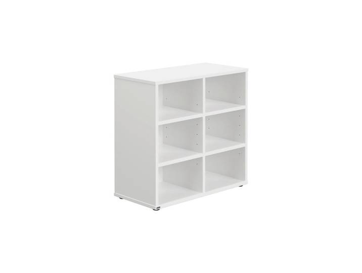 Paidi Regal, Weiss, Holzwerkstoff, 4 Fächer, 83.9x79.7x40 cm, Blauer Engel, stehend, Wohnzimmer, Regal, Bücherregale