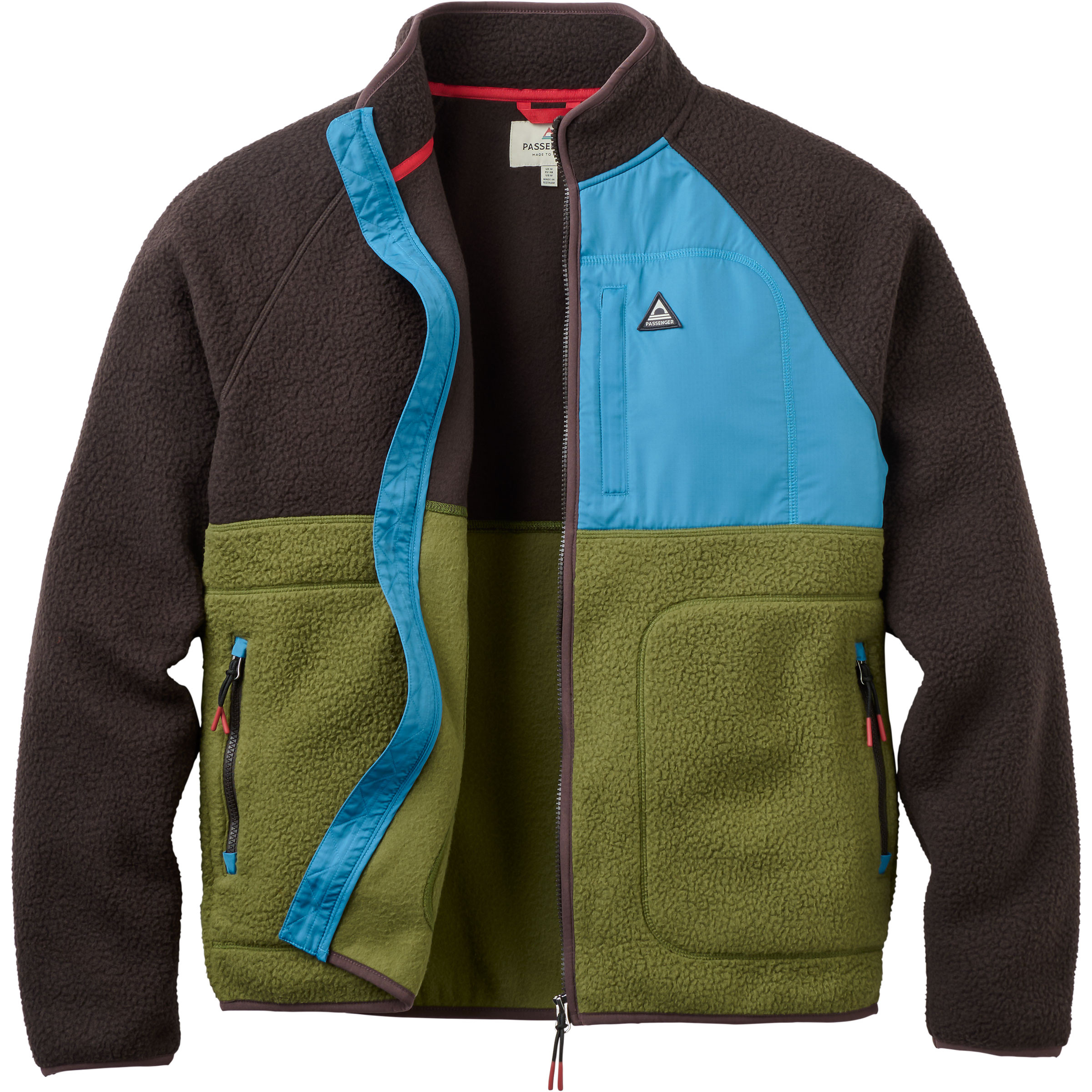 Passenger Offgrid Sherpa Fleece Herren Fleecejacke oliv Größe M Lifestyle Schnell trocknend