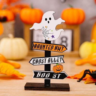Inspired Deals Cute Ghost Halloween Wooden Decoration Cartoon Sign For Home And Party Decor ghost Model