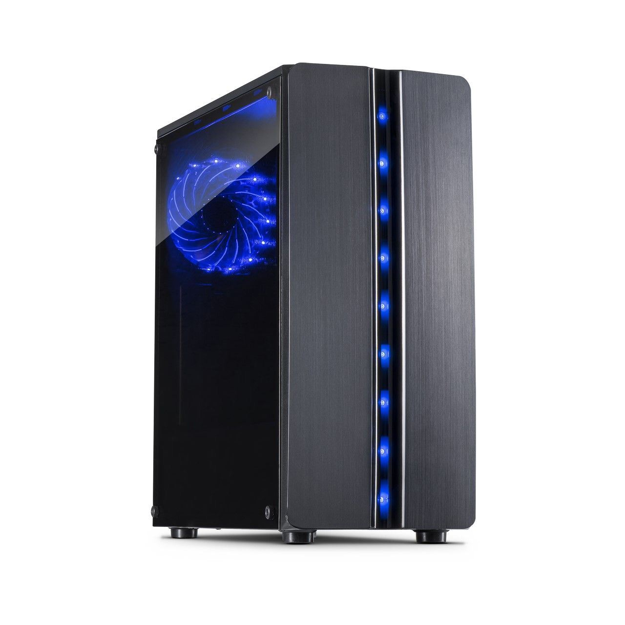 Inter-Tech Thunder mit Sichtfenster Midi Tower ohne Netzteil schwarz