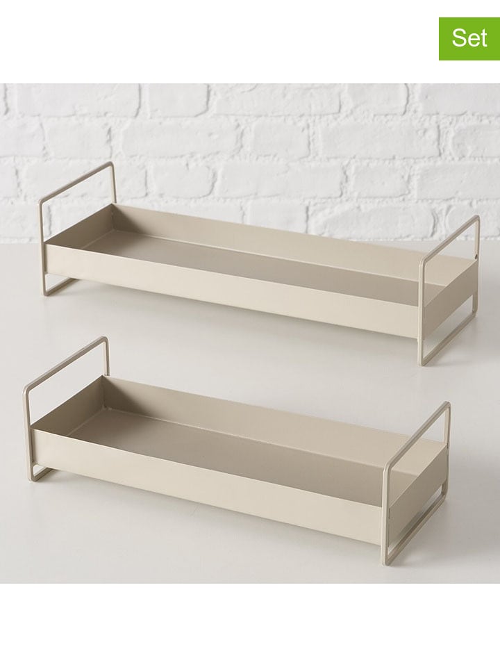 Boltze 2er-Set: Tabletts "Wolga" in Beige - onesize