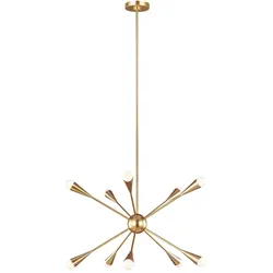 Kronleuchter Deckenlampe Hängelampe Sputnik Esszimmer LED 10 Flammig Messing