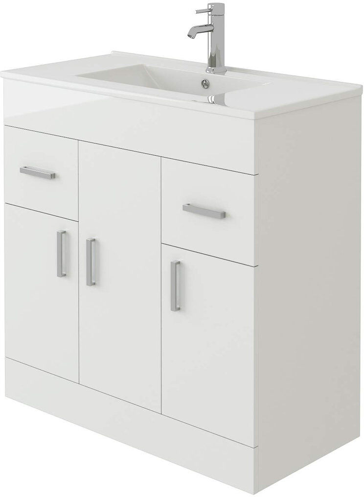 VeeBath Desire Venus 800 White FS Unit and Slim-Edge Basin