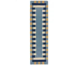 KADIMA DESIGN Wollteppich Handgetuftet | Mit lebendigem Bordürendesign | Strapazierfähig für Ihr Zuhause | 60x230cm
