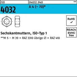 Sechskantmutter ISO 4032 M36 A 4 5 Stück