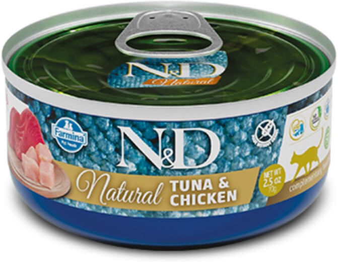 N&D Natural Cat Lattina Multipack 70G TONNO CON POLLO