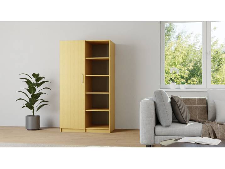 Schrank mit Kleiderstange Echtholz Furnier Eiche geölt