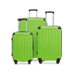 Alex - 3er Koffer-Set Hartschale Apfelgrün glänzend, TSA, (55cm, 65cm & 75cm), 235 Liter