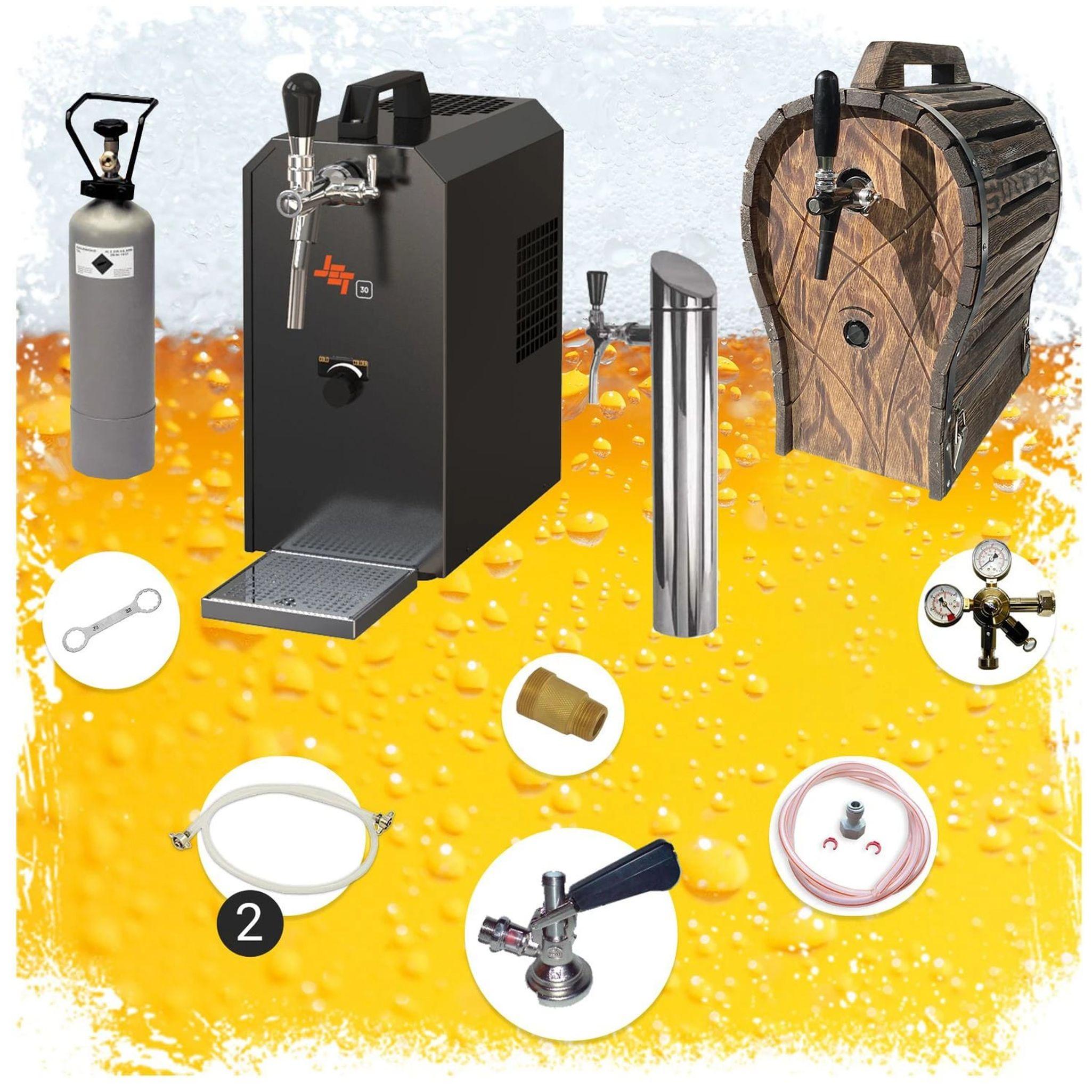 Zapfanlage JET 30 Komplettset Untertheke 35 L/h Holzfass Tower Säule
