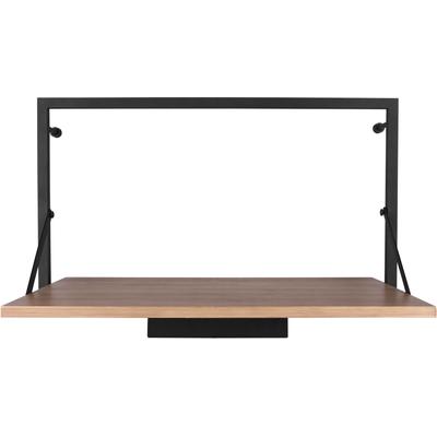 Wandregal MIRRORS AND MORE "Leonie", braun (holzfarbig), B:50cm H:30cm T:30cm, Holz teilmassiv, Metall, Regale, Wandregal